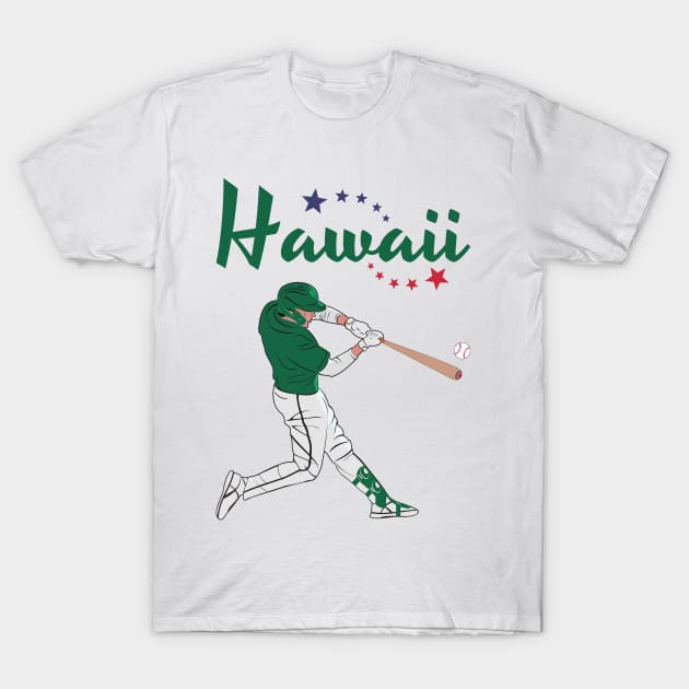 Hawaii USA Baseball T-Shirt by VISUALUV